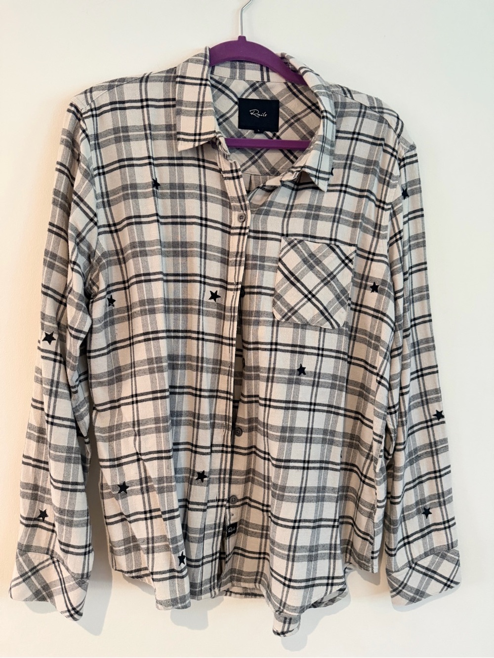 Rails Women’s Black & White Plaid Button-Up Shirt